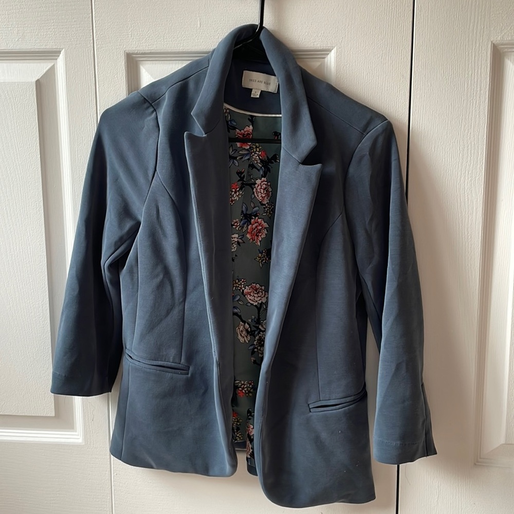 Blue quarter sleeve Blazer